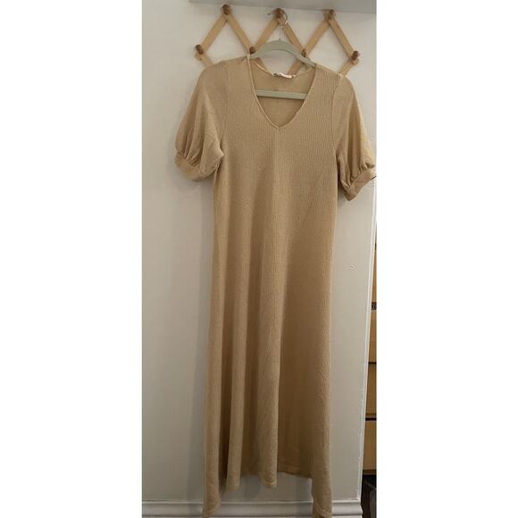 Free People Beach Midi Dress Women's Medium Montauk Sweater Yellow Simi Sheer - Picture 2 of 7